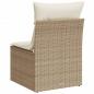 Preview: Gartensessel ohne Armlehnen mit Kissen Beige Poly Rattan