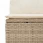 Preview: Gartensessel ohne Armlehnen mit Kissen Beige Poly Rattan