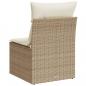 Preview: Gartensofa ohne Armlehnen mit Kissen Beige Poly Rattan