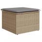 Preview: Gartenhocker mit Kissen Beige 55x55x37 cm Poly Rattan