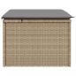 Preview: Gartenhocker mit Kissen Beige 55x55x37 cm Poly Rattan