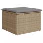 Preview: Gartenhocker mit Kissen Beige 55x55x37 cm Poly Rattan