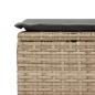 Preview: Gartenhocker mit Kissen Beige 55x55x37 cm Poly Rattan