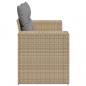 Preview: Gartensofa mit Kissen 2-Sitzer Beige Poly Rattan