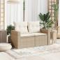 Preview: Gartensofa mit Kissen 2-Sitzer Beige Poly Rattan