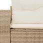 Preview: Gartensofa mit Kissen 2-Sitzer Beige Poly Rattan