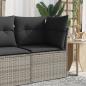 Preview: ARDEBO.de - Garten-Ecksofa mit Kissen Grau Poly Rattan