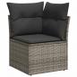 Preview: Garten-Ecksofa mit Kissen Grau Poly Rattan