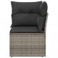 Preview: Garten-Ecksofa mit Kissen Grau Poly Rattan