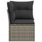 Preview: Garten-Ecksofa mit Kissen Grau Poly Rattan