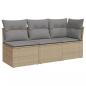 Preview: Gartensofa mit Kissen 3-Sitzer Beige Poly Rattan