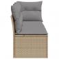 Preview: Gartensofa mit Kissen 3-Sitzer Beige Poly Rattan