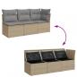 Preview: Gartensofa mit Kissen 3-Sitzer Beige Poly Rattan