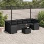 Preview: ARDEBO.de - 8-tlg. Garten-Sofagarnitur mit Kissen Schwarz Poly Rattan