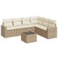 Preview: 7-tlg. Garten-Sofagarnitur mit Kissen Beige Poly Rattan