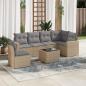 Preview: ARDEBO.de - 7-tlg. Garten-Sofagarnitur mit Kissen Beige Poly Rattan