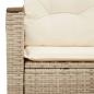 Preview: Gartensofa mit Kissen 2-Sitzer Beige Poly Rattan