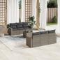 Preview: ARDEBO.de - 7-tlg. Garten-Sofagarnitur mit Kissen Grau Poly Rattan