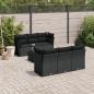 Preview: ARDEBO.de - 7-tlg. Garten-Sofagarnitur mit Kissen Schwarz Poly Rattan