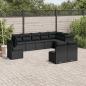 Preview: ARDEBO.de - 10-tlg. Garten-Sofagarnitur mit Kissen Schwarz Poly Rattan