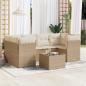 Preview: ARDEBO.de - 7-tlg. Garten-Sofagarnitur mit Kissen Beige Poly Rattan