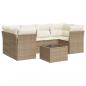 Preview: 7-tlg. Garten-Sofagarnitur mit Kissen Beige Poly Rattan