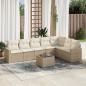 Preview: ARDEBO.de - 8-tlg. Garten-Sofagarnitur mit Kissen Beige Poly Rattan