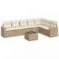 Preview: 8-tlg. Garten-Sofagarnitur mit Kissen Beige Poly Rattan