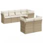 Preview: 7-tlg. Garten-Sofagarnitur mit Kissen Beige Poly Rattan