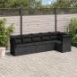 Preview: ARDEBO.de - 6-tlg. Garten-Sofagarnitur mit Kissen Schwarz Poly Rattan