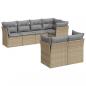 Preview: 7-tlg. Garten-Sofagarnitur mit Kissen Beige Poly Rattan