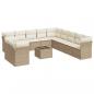 Preview: 12-tlg. Garten-Sofagarnitur mit Kissen Beige Poly Rattan