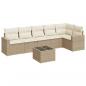 Preview: 7-tlg. Garten-Sofagarnitur mit Kissen Beige Poly Rattan