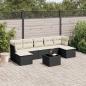 Preview: ARDEBO.de - 8-tlg. Garten-Sofagarnitur mit Kissen Schwarz Poly Rattan