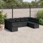 Preview: ARDEBO.de - 9-tlg. Garten-Sofagarnitur mit Kissen Schwarz Poly Rattan