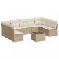 Preview: 10-tlg. Garten-Sofagarnitur mit Kissen Beige Poly Rattan