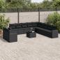 Preview: ARDEBO.de - 12-tlg. Garten-Sofagarnitur mit Kissen Schwarz Poly Rattan