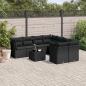 Preview: ARDEBO.de - 9-tlg. Garten-Sofagarnitur mit Kissen Schwarz Poly Rattan