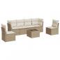 Preview: 7-tlg. Garten-Sofagarnitur mit Kissen Beige Poly Rattan