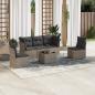 Preview: ARDEBO.de - 6-tlg. Garten-Sofagarnitur mit Kissen Grau Poly Rattan