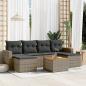 Preview: ARDEBO.de - 7-tlg. Garten-Sofagarnitur mit Kissen Grau Poly Rattan