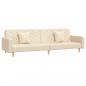 Preview: Schlafsofa 2-Sitzer mit 2 Kissen Creme Stoff