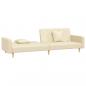 Preview: Schlafsofa 2-Sitzer mit 2 Kissen Creme Stoff