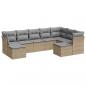 Preview: 9-tlg. Garten-Sofagarnitur mit Kissen Beige Poly Rattan