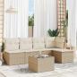 Preview: ARDEBO.de - 6-tlg. Garten-Sofagarnitur mit Kissen Beige Poly Rattan