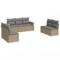 Preview: 7-tlg. Garten-Sofagarnitur mit Kissen Beige Poly Rattan