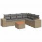 Preview: 7-tlg. Garten-Sofagarnitur mit Kissen Beige Poly Rattan