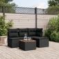 Preview: ARDEBO.de - 5-tlg. Garten-Sofagarnitur mit Kissen Schwarz Poly Rattan