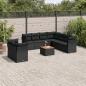 Preview: ARDEBO.de - 10-tlg. Garten-Sofagarnitur mit Kissen Schwarz Poly Rattan