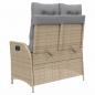 Preview: Gartenbank Verstellbar mit Kissen Beige Poly Rattan